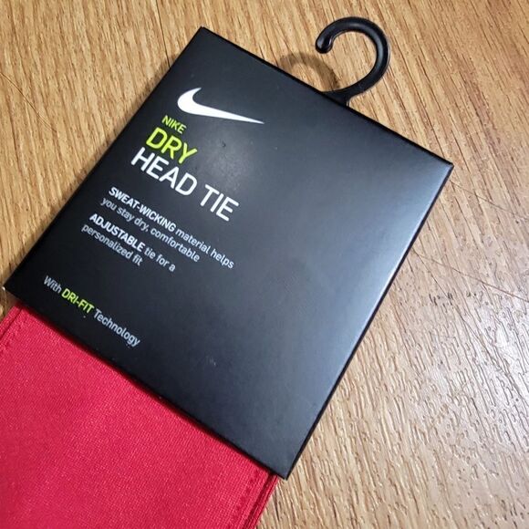 Nike Dry Head Tie Headband Red White Dri-Fit Hat Tennis Basketball Running Gym - Picture 5 of 5